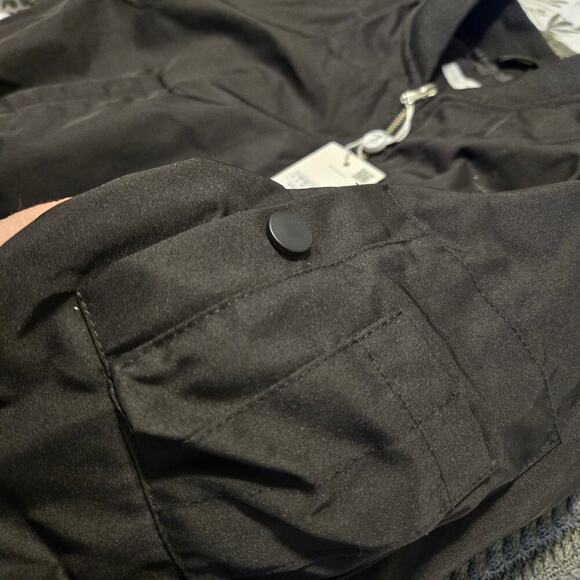 Women's Black Bomber Jacket - Picture 12 of 16